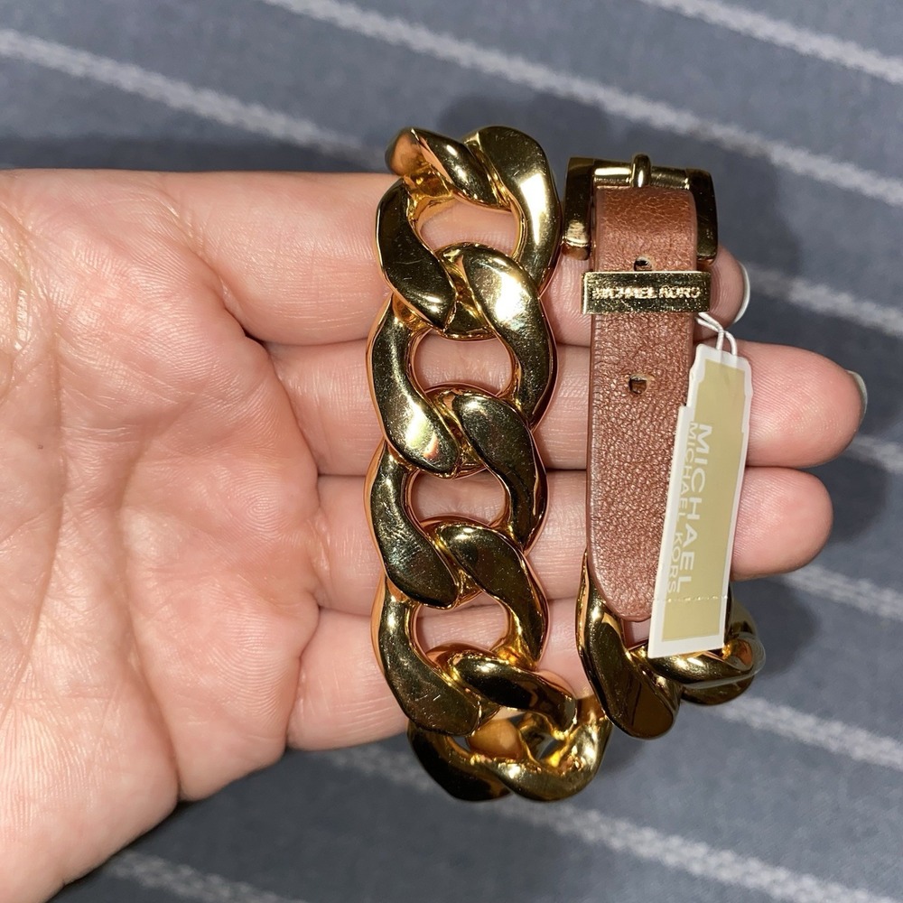 Michael Kors Gold Tone Chain Wrap Bracelet New $145